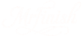MrFinish logo – elegant cursive script with decorative flourish, ideal for refinishing consulting services emphasizing qua...